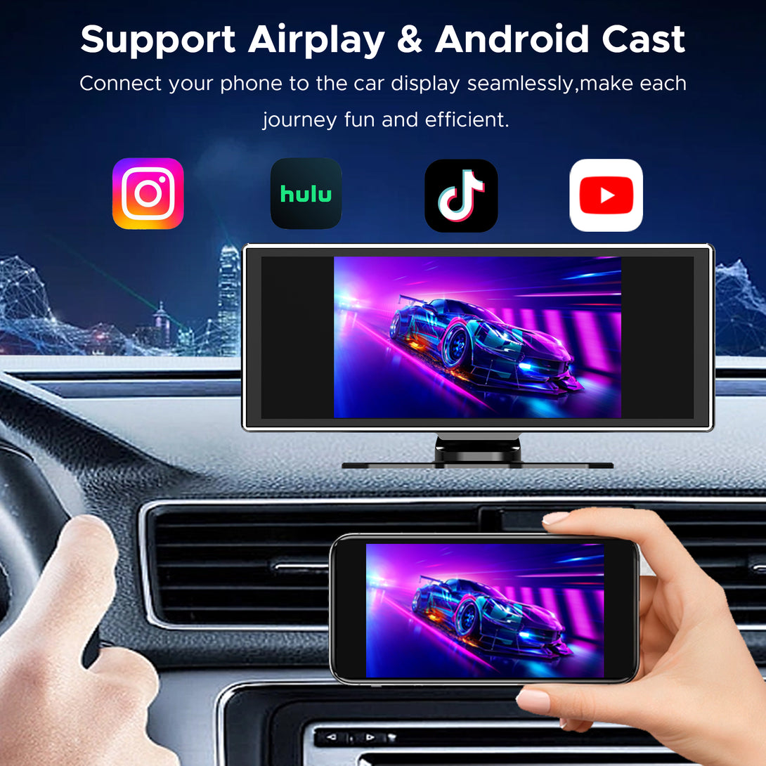 Auto Cast Camera SCUMAXCON Portable Car Stereo Wireless CarPlay Android Auto Airplay ...