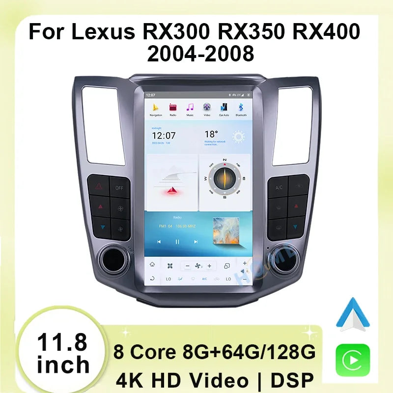 Scumaxcon 11.8' Screen Tesla style Android 13 Stereo Car radio Wireless ...