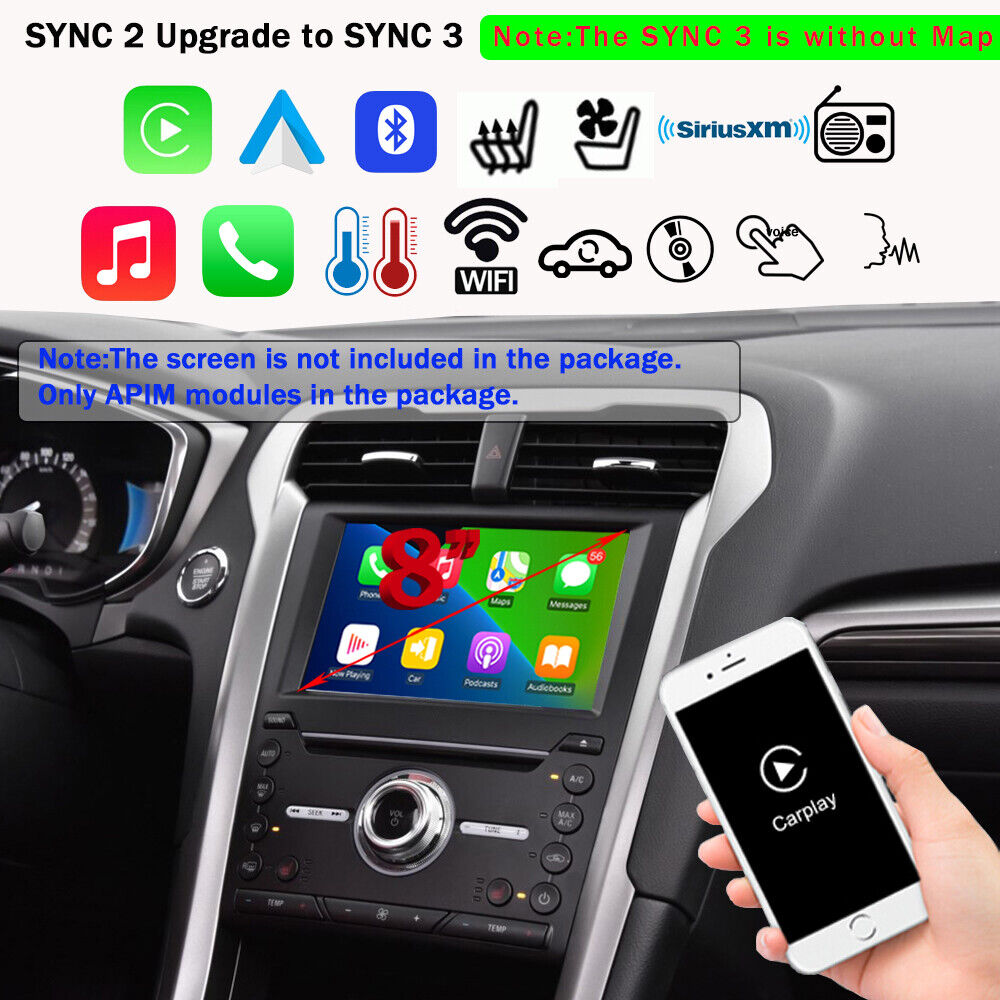 SYNC 2 to SYNC 3 Upgrade Kit APIM Module Carplay Android Auto For F15 ...